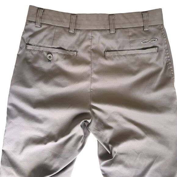 Snake Eyes Dry-18 Golf Pants Men's 30x32 Taupe Tan Flat Front Chinos Activewear - Picture 5 of 10